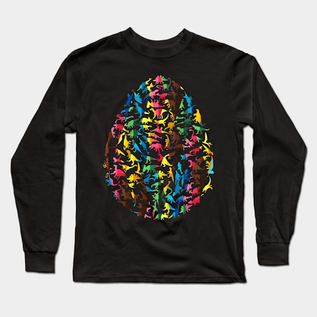 Colourful Dinosaur Egg Long Sleeve T-Shirt by Wild Geometric